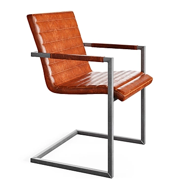 Sleek Buffalo Brown Steel Armchair 3D model image 1 