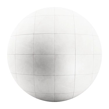 Pure White Cement Tile: High-Quality 4*4 Texture 3D model image 1 
