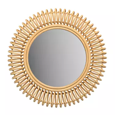 Rattan Tarsile Mirror: Elegant Decor for Your Space 3D model image 1 