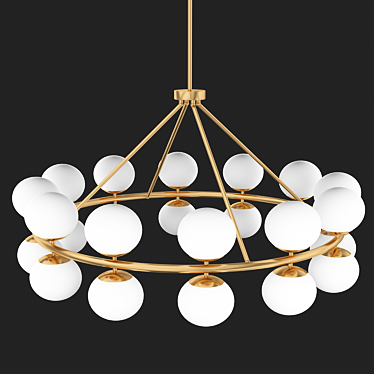 Hutchinson Brass Chandelier: Modern Retro Elegance 3D model image 1 