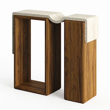 Travertine Melt Console Table 3D model image 1 