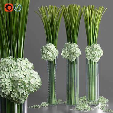 Big Hydrangea Leaf Vases Decorative Set