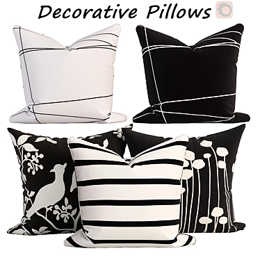 Decorative Pillows Set - Stylish Home Accents 3D model image 1 
