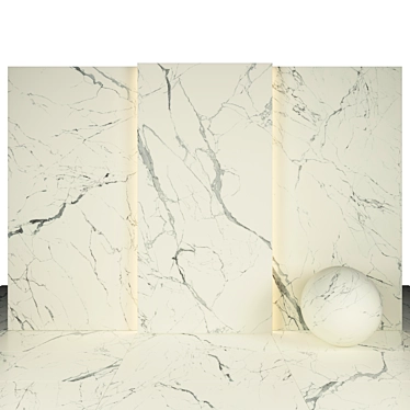 Statuario Veins Marble: 5 Texture Maps, Multiple Sizes & Formats 3D model image 1 