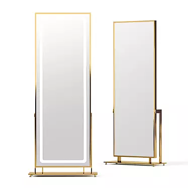 Floor mirror in brass frame LN002F from Apika