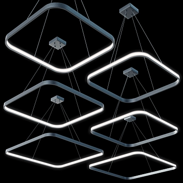 Minimalist LED Chandelier 3D model image 1 