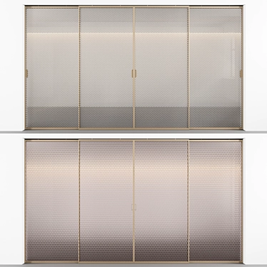 Embossed Sliding Glass Doors 3D model image 1 