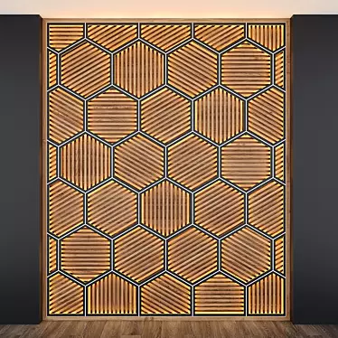 Natural Wood Panel Compositions 3D model image 1 