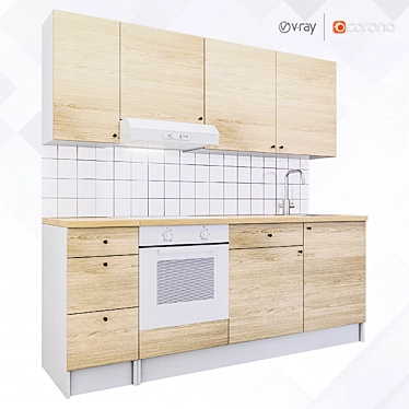 Modern IKEA Kitchen Design 3D model image 1 