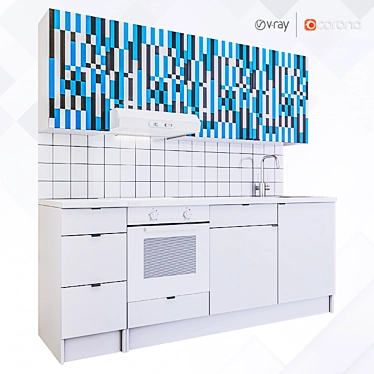 Modern IKEA Kitchen Set 3D model image 1 
