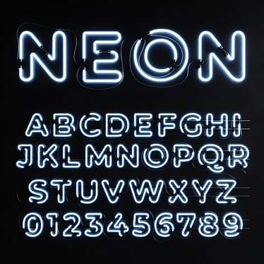 Glowing Neon Alphabet Set 3D model image 1 