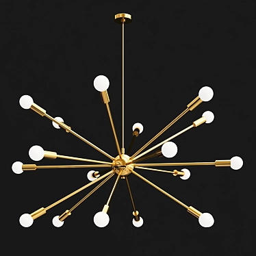 Modern Atomic Arms Chandelier 3D model image 1 