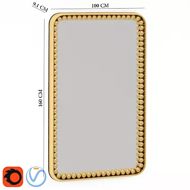 Orbis Luxe Rectangular Mirror 3D model image 1 