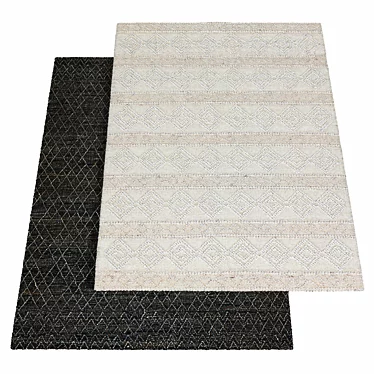 Modern Geometric Grey Rug 3D model image 1 