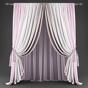 Elegant Polys Curtains Set 3D model image 1 