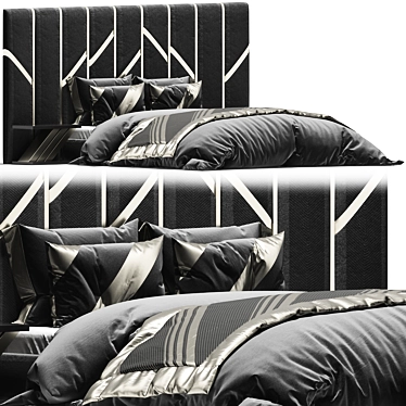 Luxury Onyx Queen Bed 3D model image 1 
