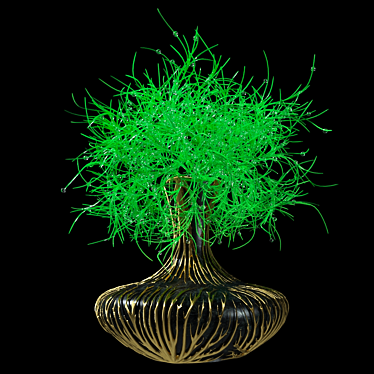 Elegant Greenery Vase 3D model image 1 