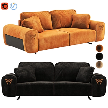 Misis Elegant Three-Seater Sofa 3D model image 1 