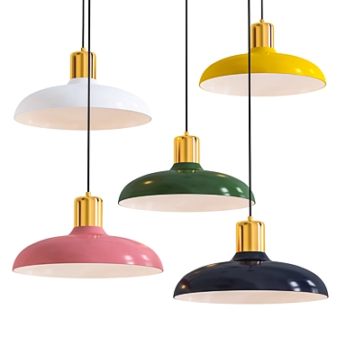 Elegant Macaron Pendant Light 3D model image 1 