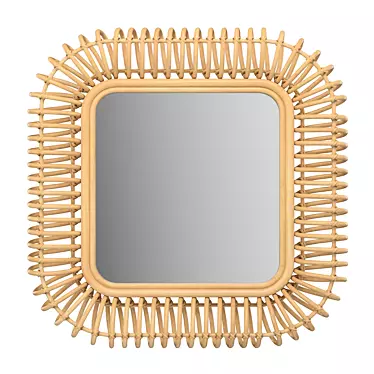 Rattan Square Mirror La Redoute 3D model image 1 