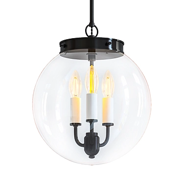 Modern Glass Globe Pendant Light 3D model image 1 