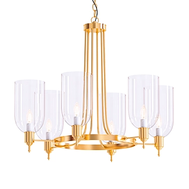 Elegant Storm Shade Chandelier 3D model image 1 