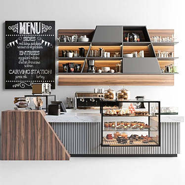 Minimalist Cafe: Coffee Maker, Coffee Machine, Coffee Beans 3D model image 1 