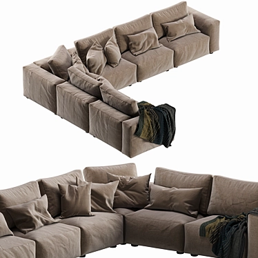 Luxury Coco Republic Soren Large Modular Sofa 3D model image 1 