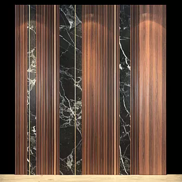 Elegant Geometric Wall Panel 3D model image 1 