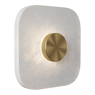 Modern Square Alabaster Wall Lamp 3D model image 1 