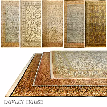 Luxurious Silk Carpets - 5 Pieces 3D model image 1 