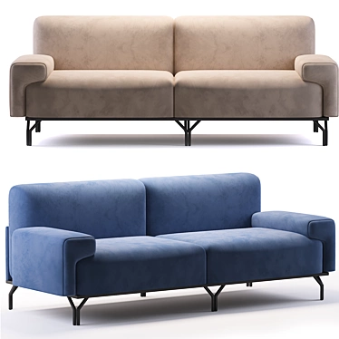  sleek modern sofa 3D model image 1 