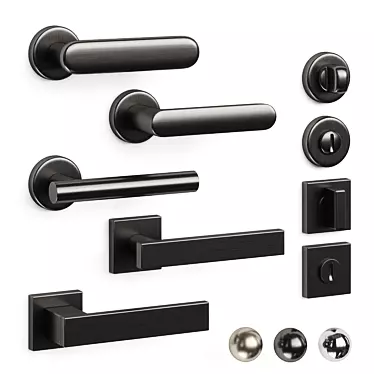 Sleek Olivari Door Handles: variety of finishes 3D model image 1 