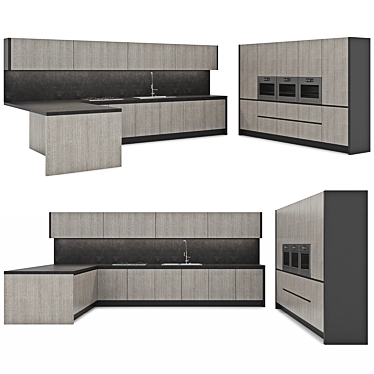 Modern Kitchen Set: ALEA - Stylish and Functional 3D model image 1 