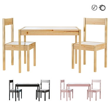 IKEA LÄTT Kids' Table Set 3D model image 1 