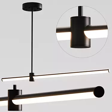 Modern Black Hanging Lamps 3D model image 1 