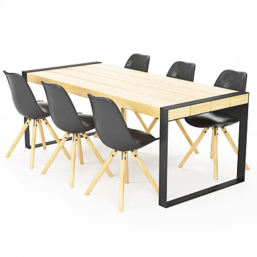 Modern Dining Table Set 3D model image 1 