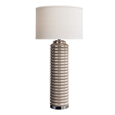 Sleek Ribbed Cylinder Lamp 3D model image 1 