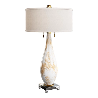 Modern White Glass Table Lamp 3D model image 1 