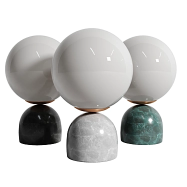 Elegant Opal Glass Orb Light 3D model image 1 