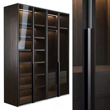 Designer Illuminated Wardrobe 3D model image 1 