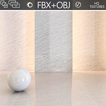 Elegant Gray Marble Tiles 3D model image 1 