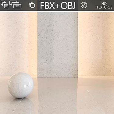  Elegant White Marble Tile 3D model image 1 