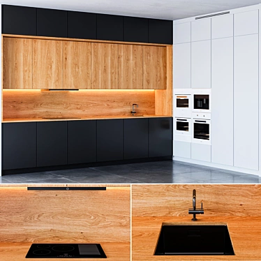Modern Kitchen22: Spacious, Stylish & Functional 3D model image 1 
