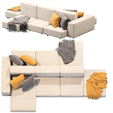 Extra Wall Sofa - Modern and Versatile Design 3D model image 1 