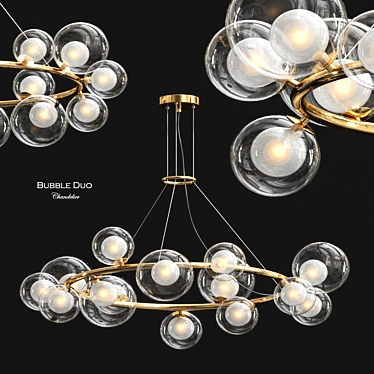 Ethereal Bubble Duo Chandelier 3D model image 1 