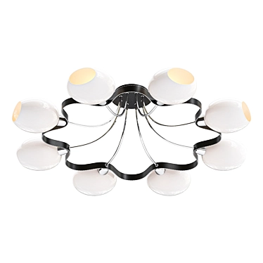 Modern Black Chrome Ceiling Chandelier 3D model image 1 