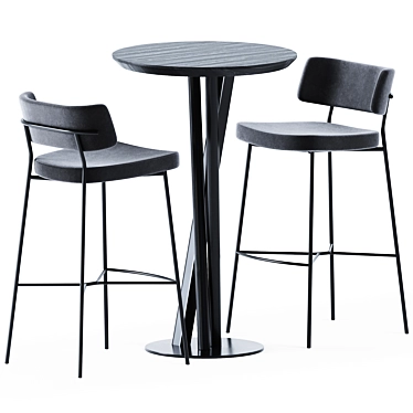 TrabA Niels Fast Food Table & Marlen Bar Chair 3D model image 1 