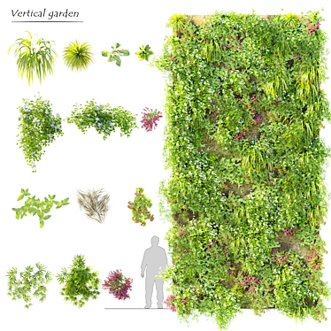 Green Wall Vertical Garden 3D model image 1 