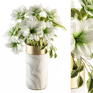 Elegant White Flower Bouquet 3D model image 1 